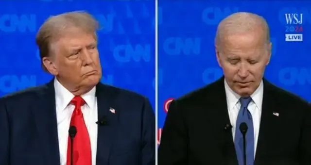 6月27日的首场美国总统大选电视辩论场面惊人