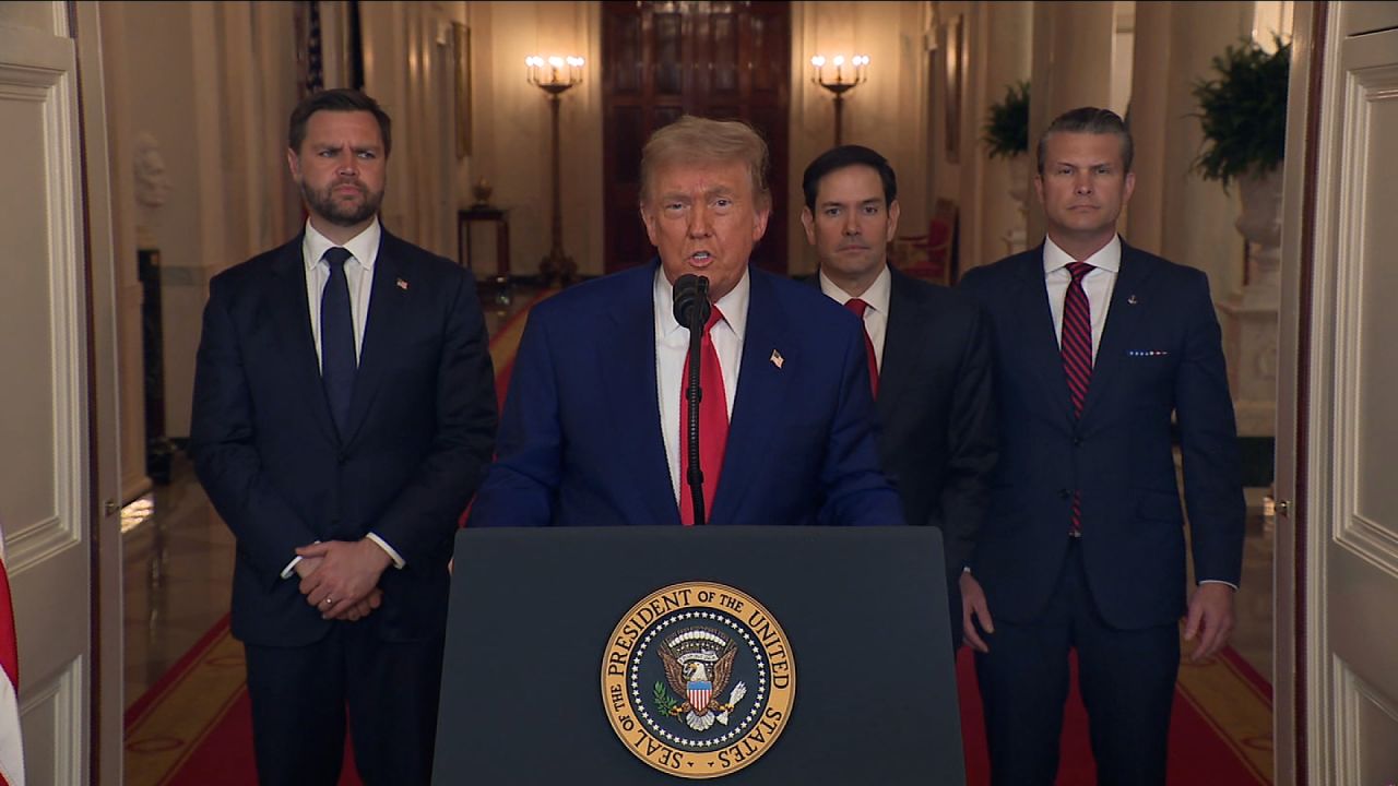 6月21日，特朗普在白宫就袭击伊朗核设施发表全国讲话